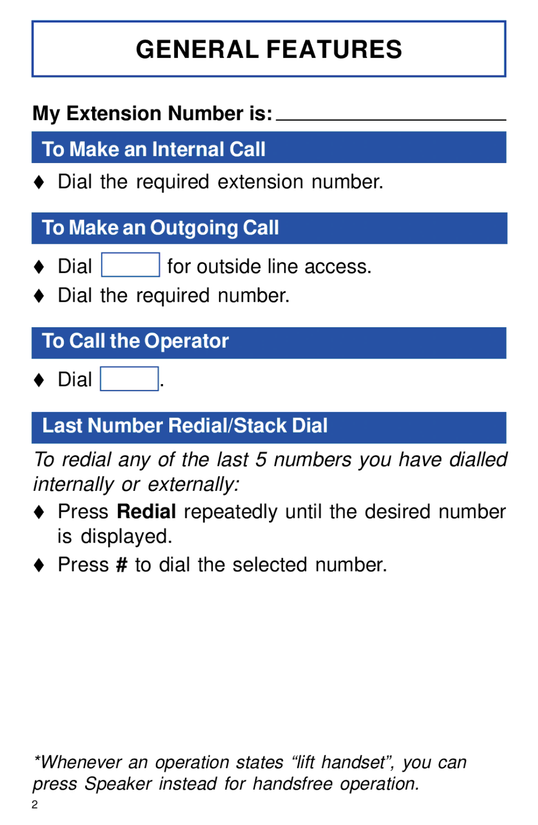 NEC NEAX 2400 IPX To Make an Internal Call, To Make an Outgoing Call, To Call the Operator, Last Number Redial/Stack Dial 