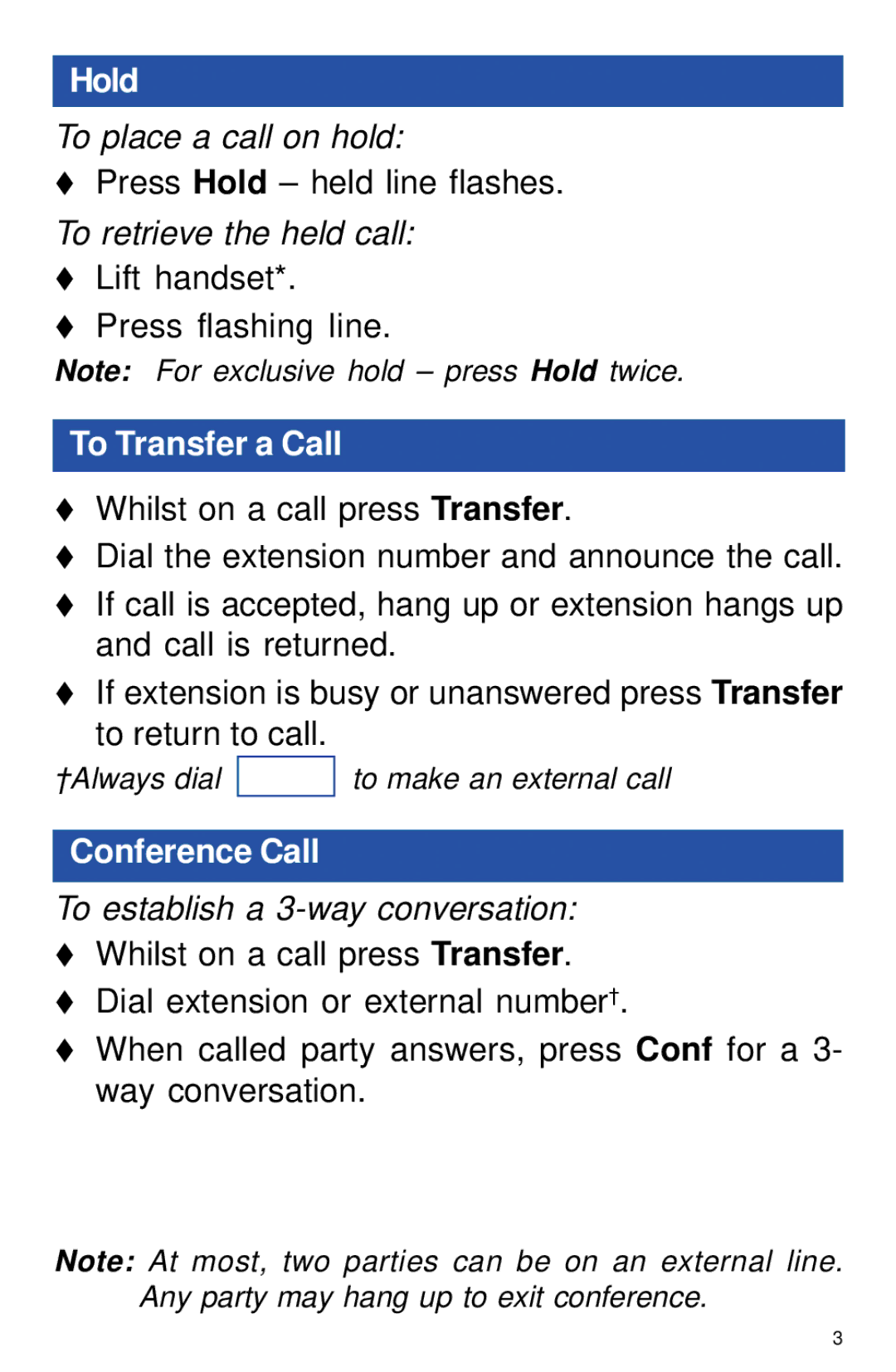 NEC NEAX 2400 IPX manual Hold, To Transfer a Call, Conference Call 