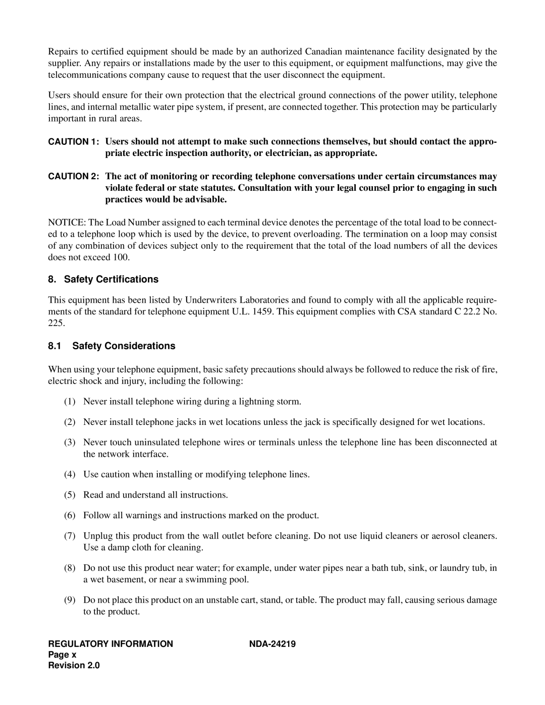 NEC NEAX1000IVS system manual Safety Certifications, Safety Considerations 