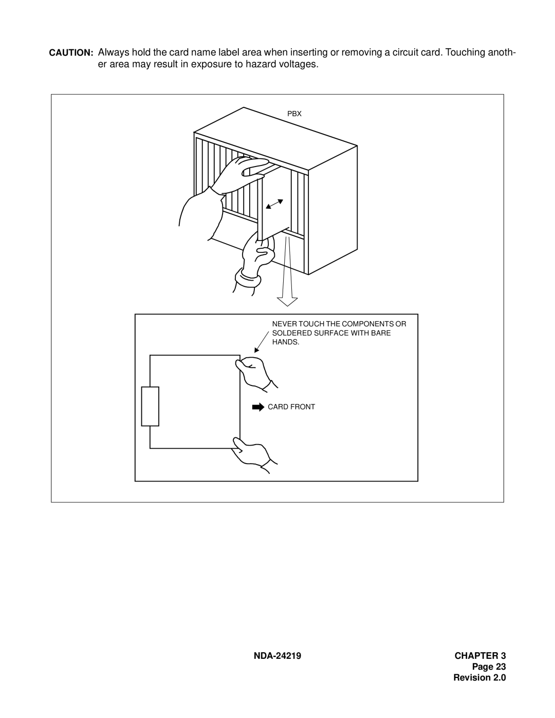 NEC NEAX1000IVS system manual Er area may result in exposure to hazard voltages 