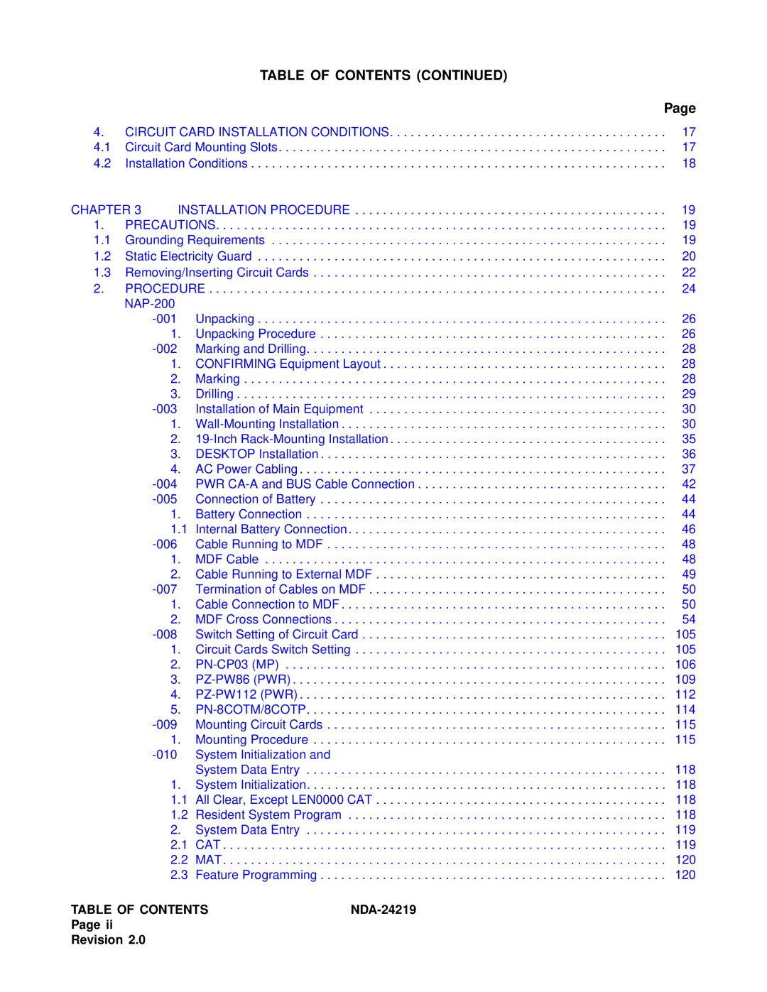 NEC NEAX1000IVS system manual NDA-24219 Revision 