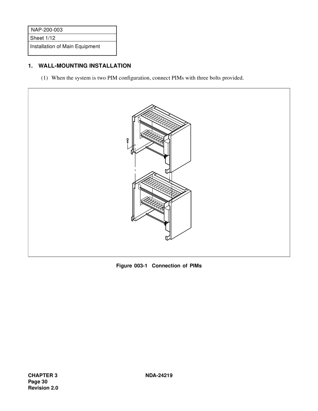 NEC NEAX1000IVS system manual WALL-MOUNTING Installation 