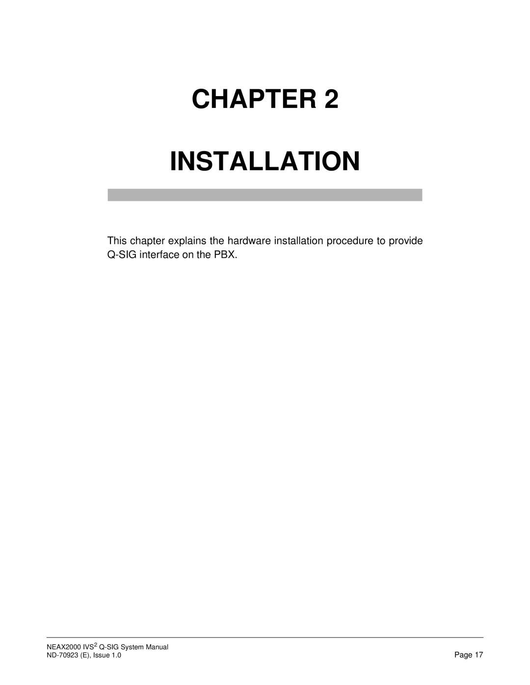 NEC NEAX2000 IVS2 system manual Chapter Installation 