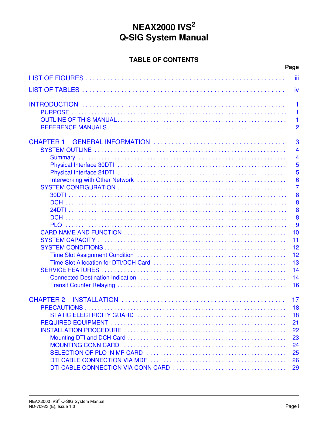 NEC NEAX2000 IVS2 system manual 