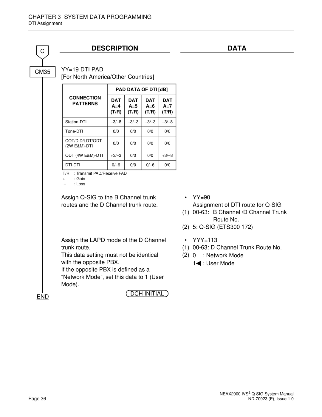 NEC NEAX2000 IVS2 system manual DCH Initial 