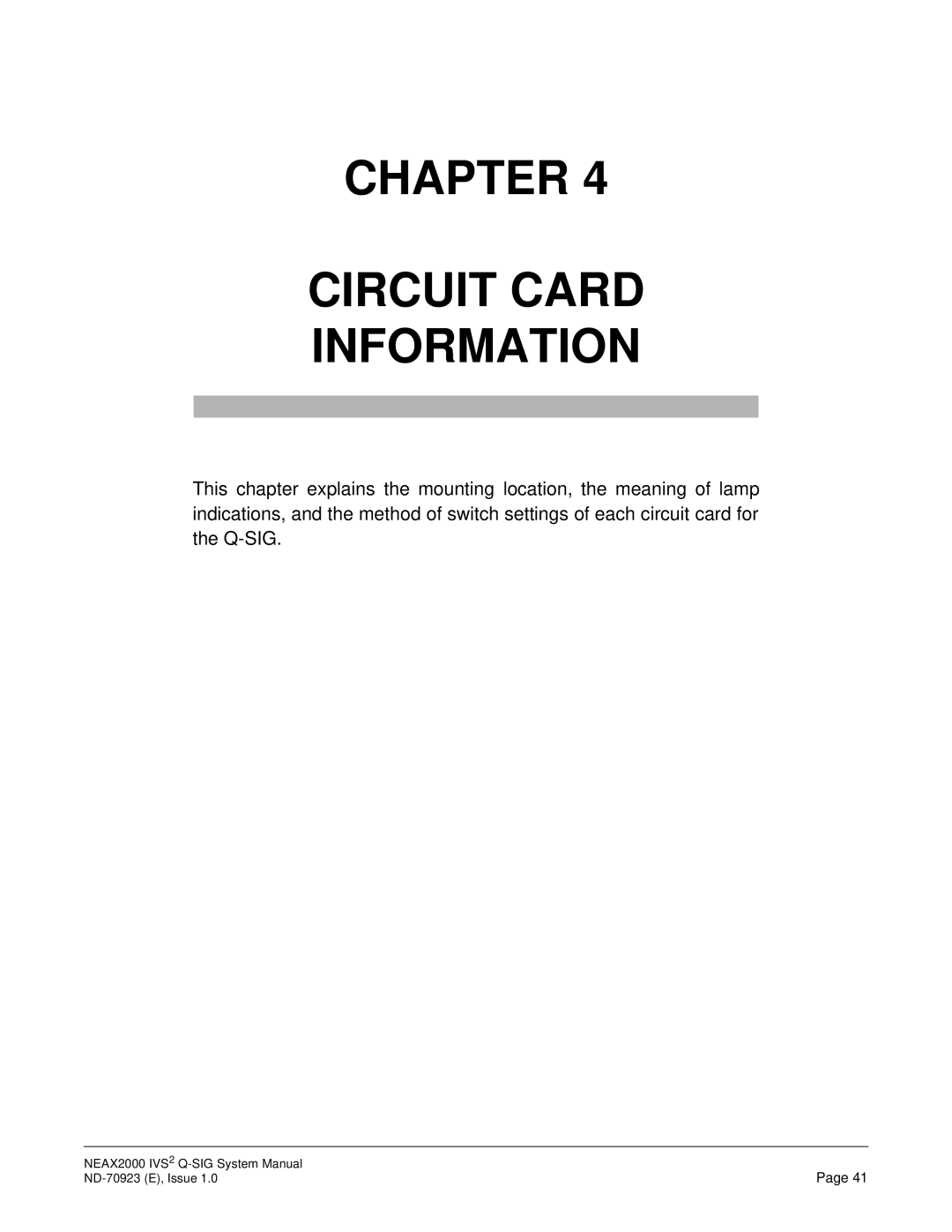 NEC NEAX2000 IVS2 system manual Chapter Circuit Card Information 