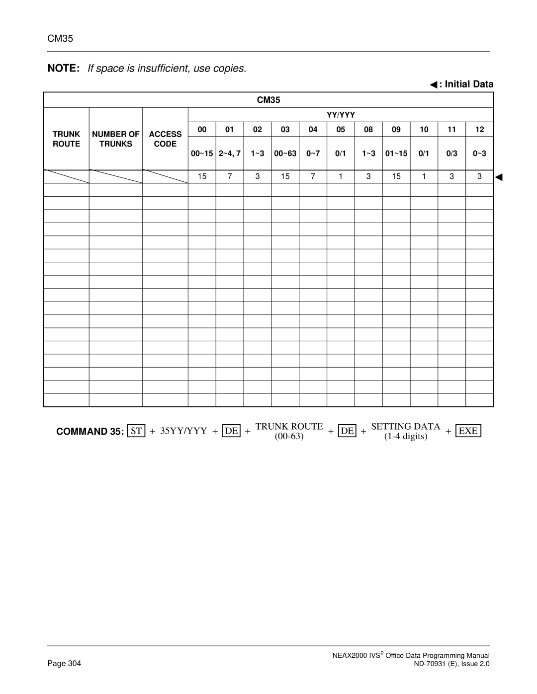 NEC NEAX2000 IVS2 manual 35YY/YYY + 