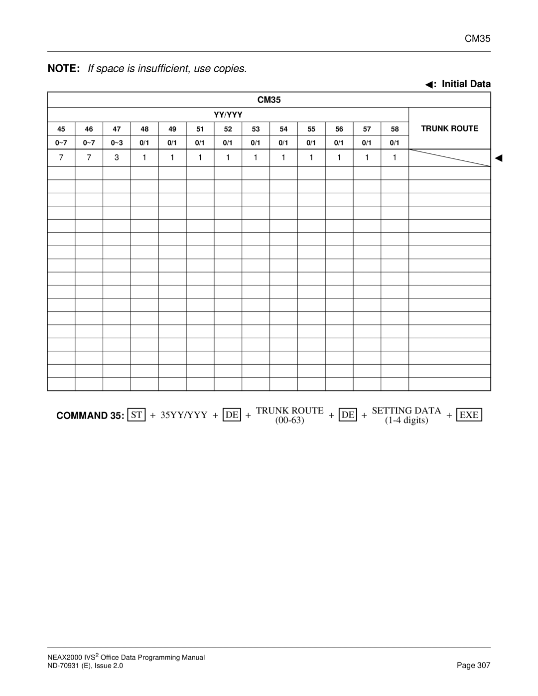 NEC NEAX2000 IVS2 manual 35YY/YYY + 