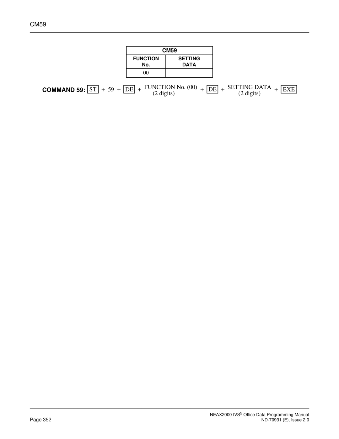 NEC NEAX2000 IVS2 manual CM59 