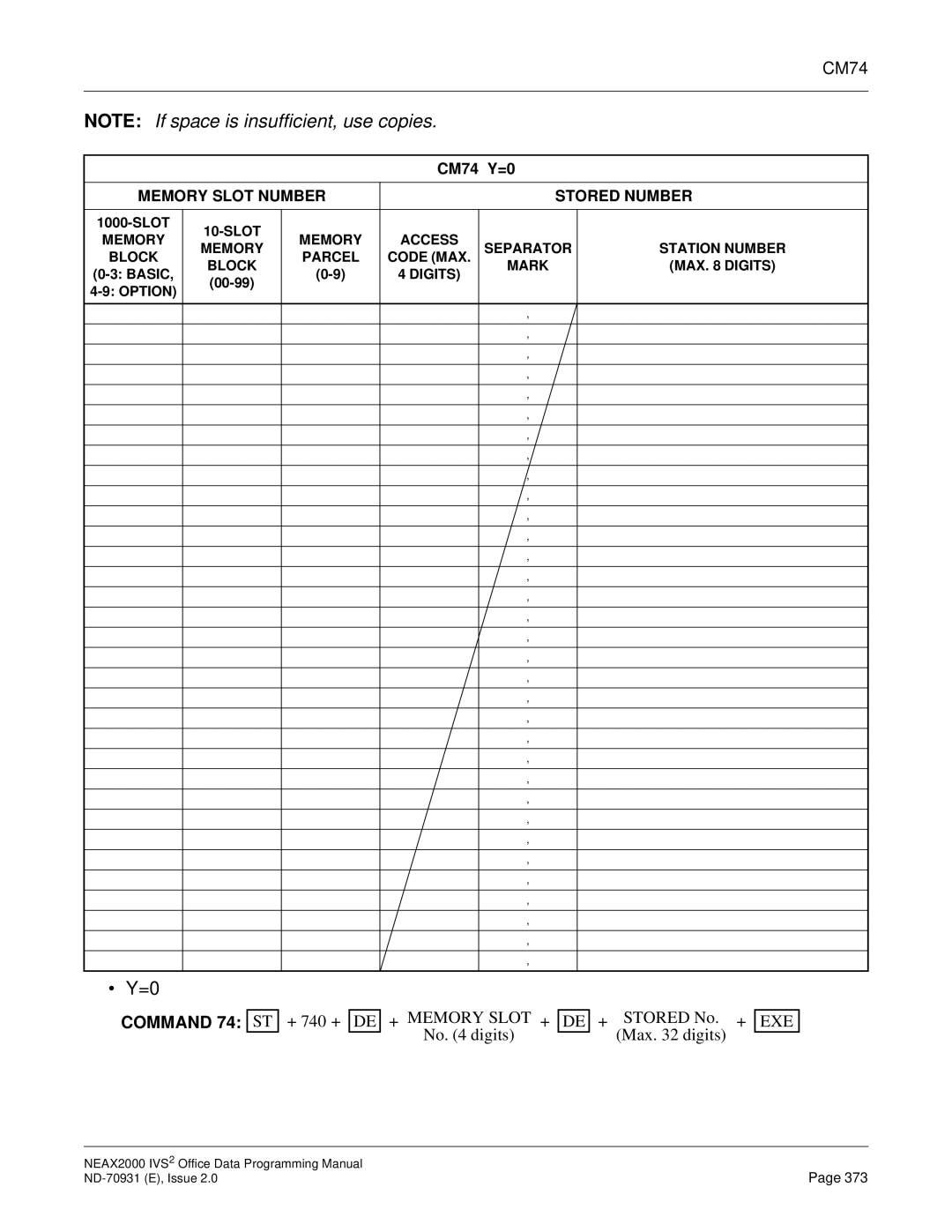 NEC NEAX2000 IVS2 manual Command 