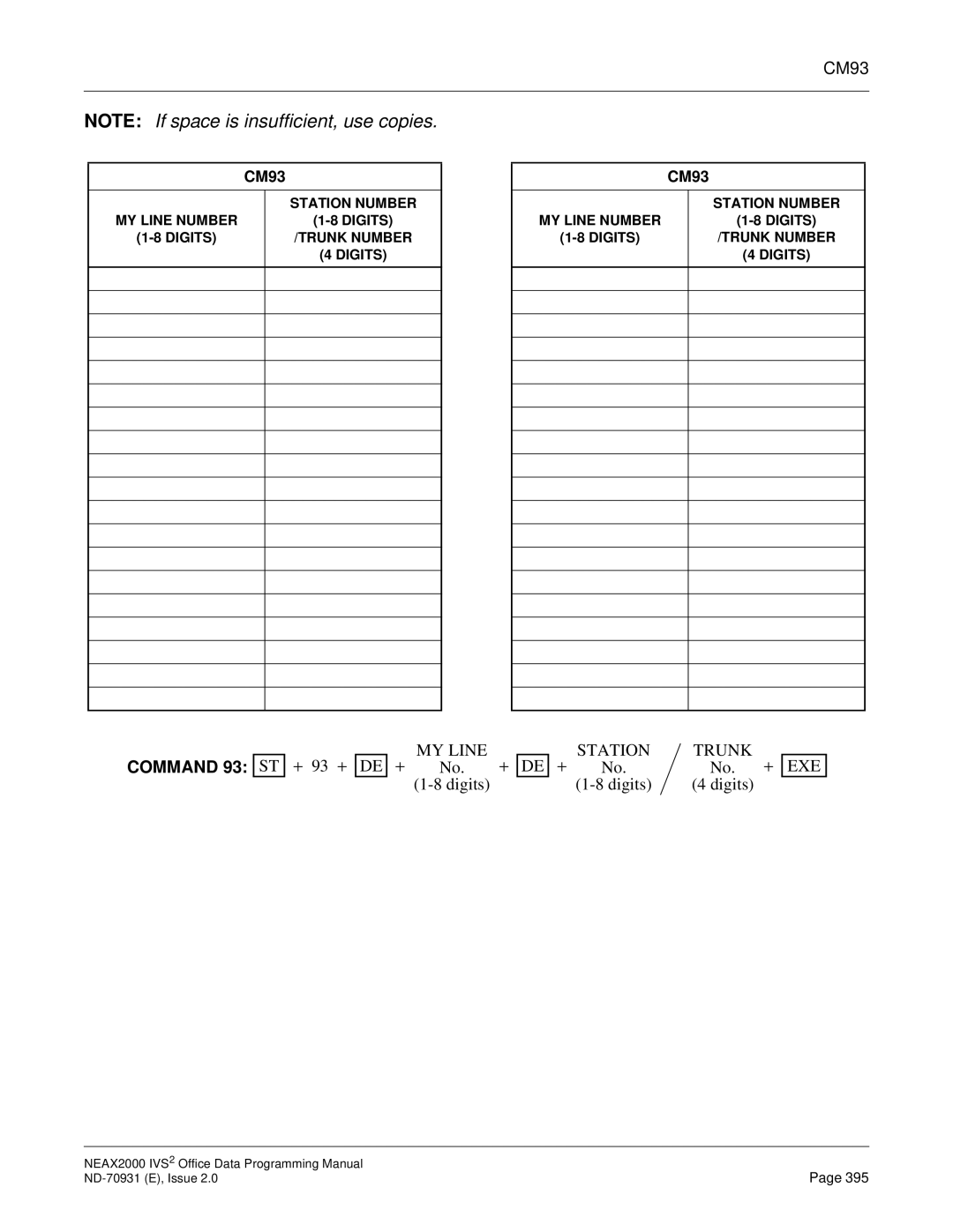 NEC NEAX2000 IVS2 manual CM93 