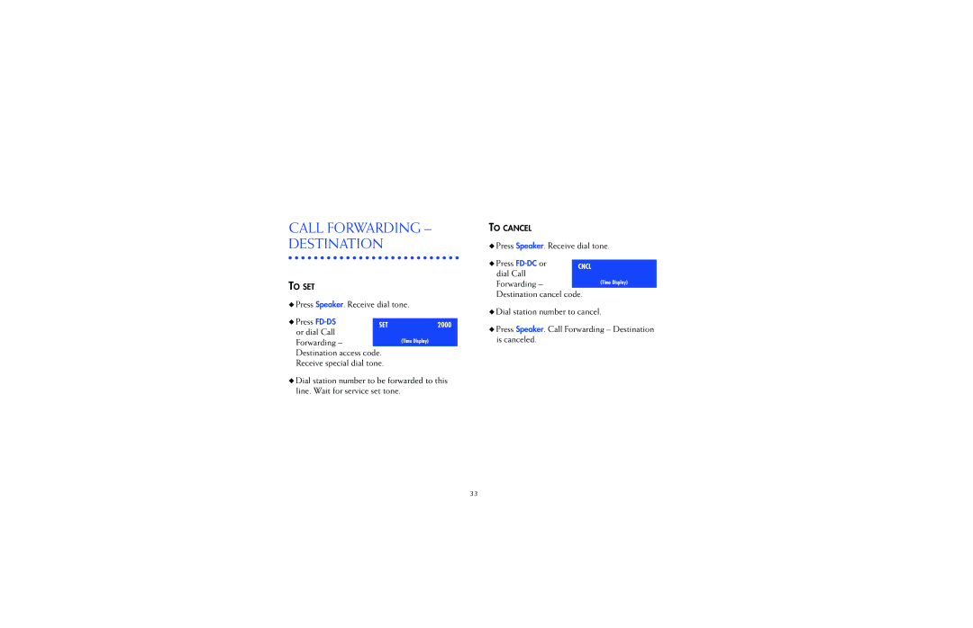 NEC NEAX2000IPS manual Call Forwarding Destination 