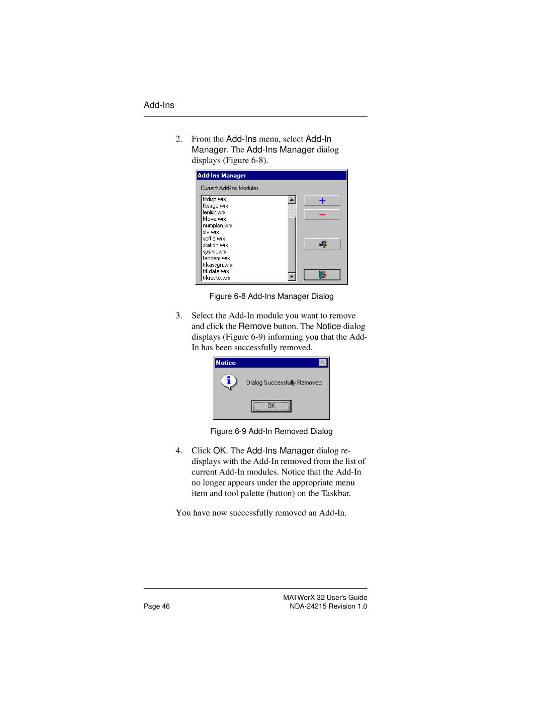 NEC NEAX2000IVS manual Add-In Removed Dialog 