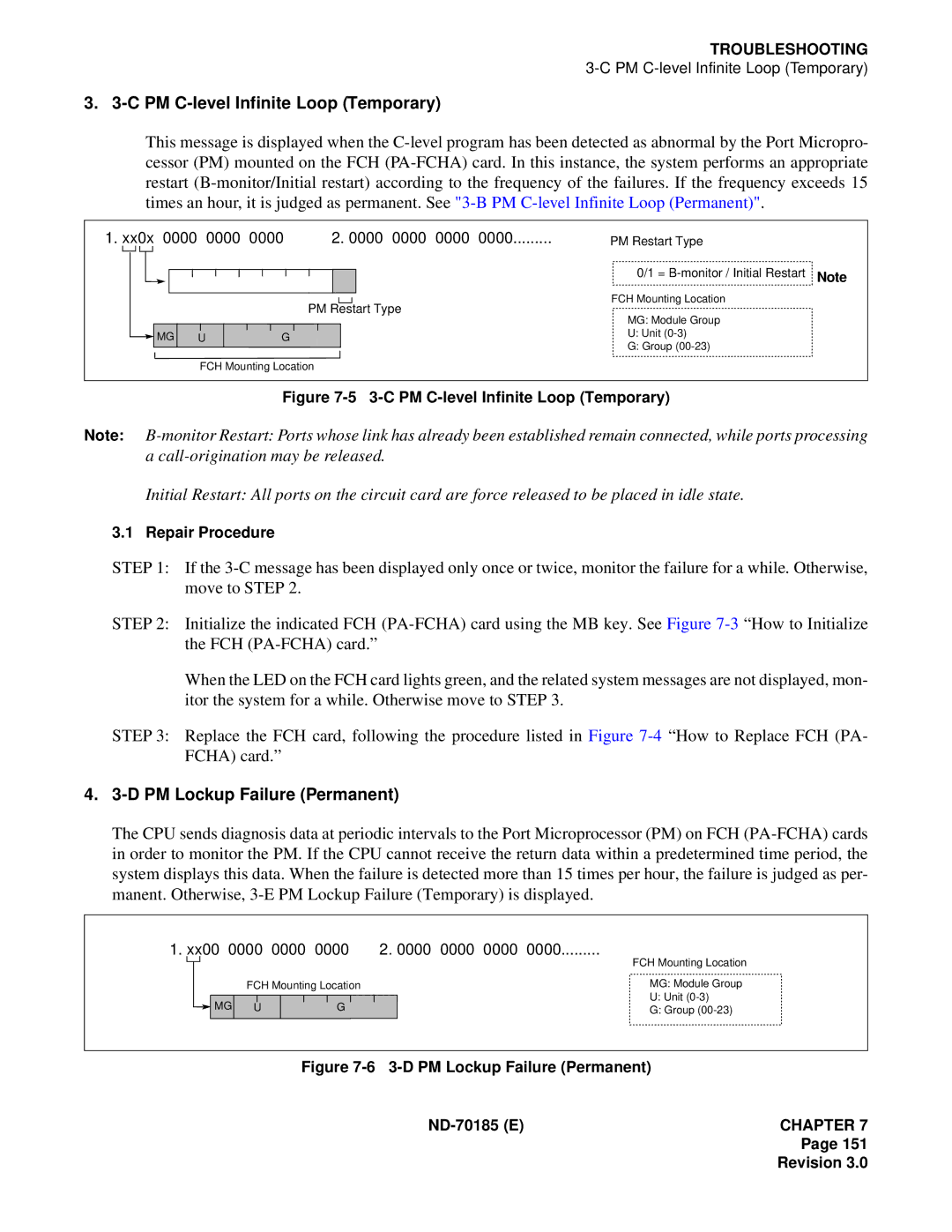 NEC NEAX2400 system manual PM C-level Infinite Loop Temporary, PM Lockup Failure Permanent, Xx0x 0000 0000 0000 0000 