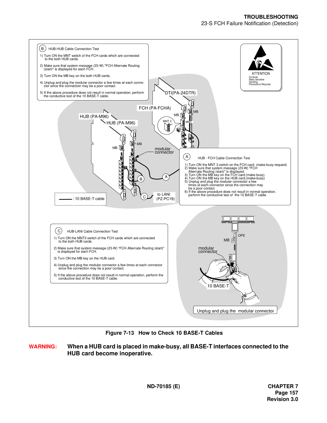 NEC NEAX2400 system manual How to Check 10 BASE-T Cables ND-70185 Echapter Revision 