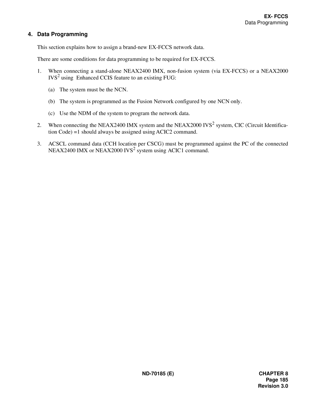 NEC NEAX2400 system manual Data Programming 