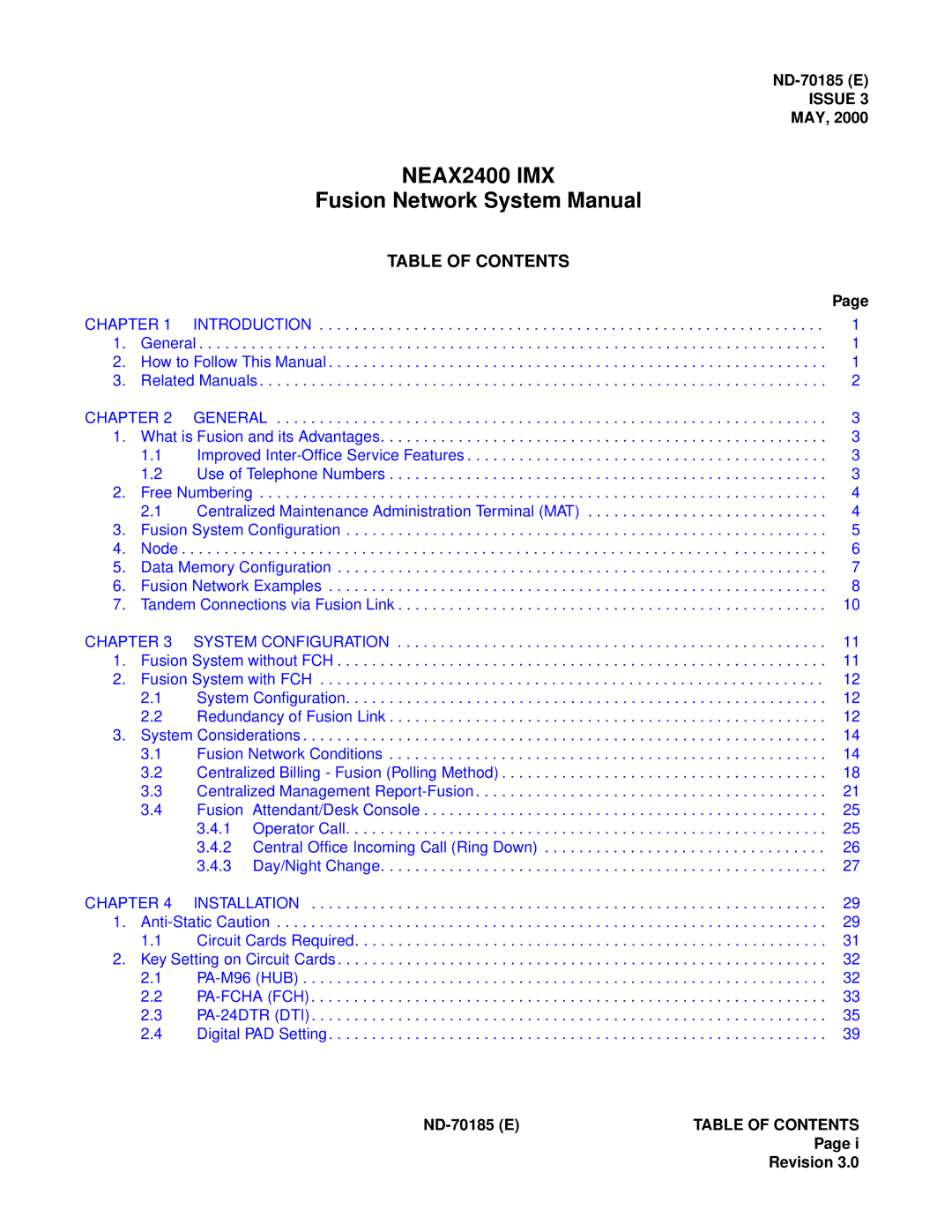 NEC system manual NEAX2400 IMX 