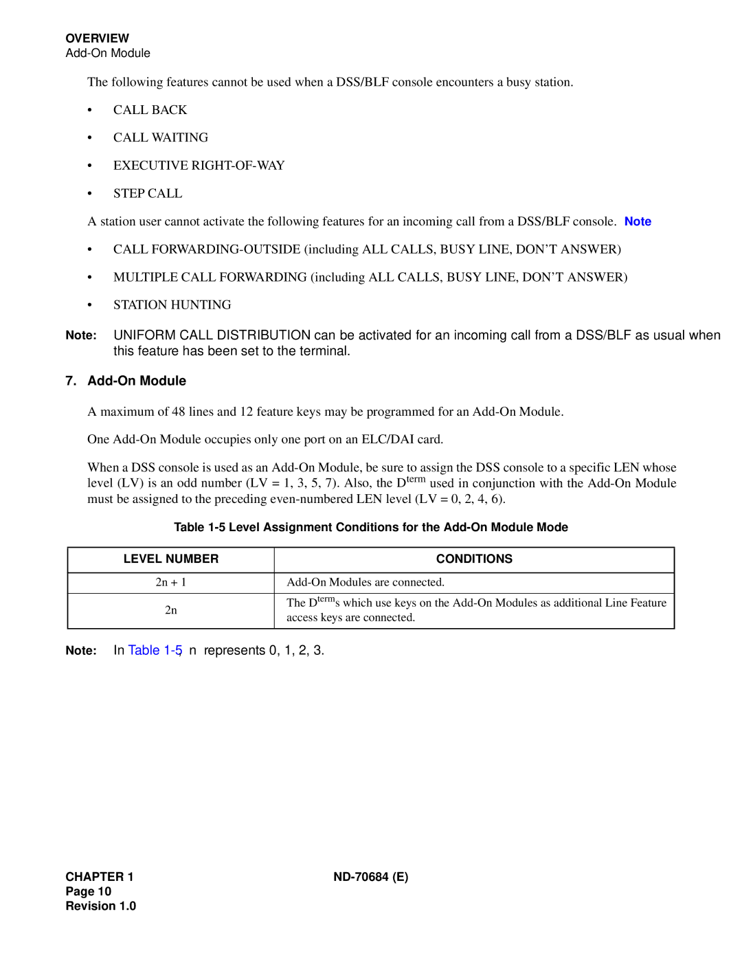 NEC NEAX2400IMX system manual Call Back Call Waiting Executive RIGHT-OF-WAY Step Call, Station Hunting, Add-On Module 