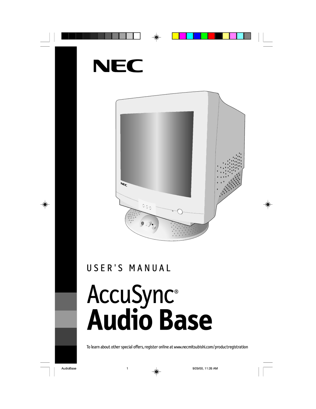 NEC NEC Display Solutions USER'S MANUAL AccuSync user manual Audio Base 