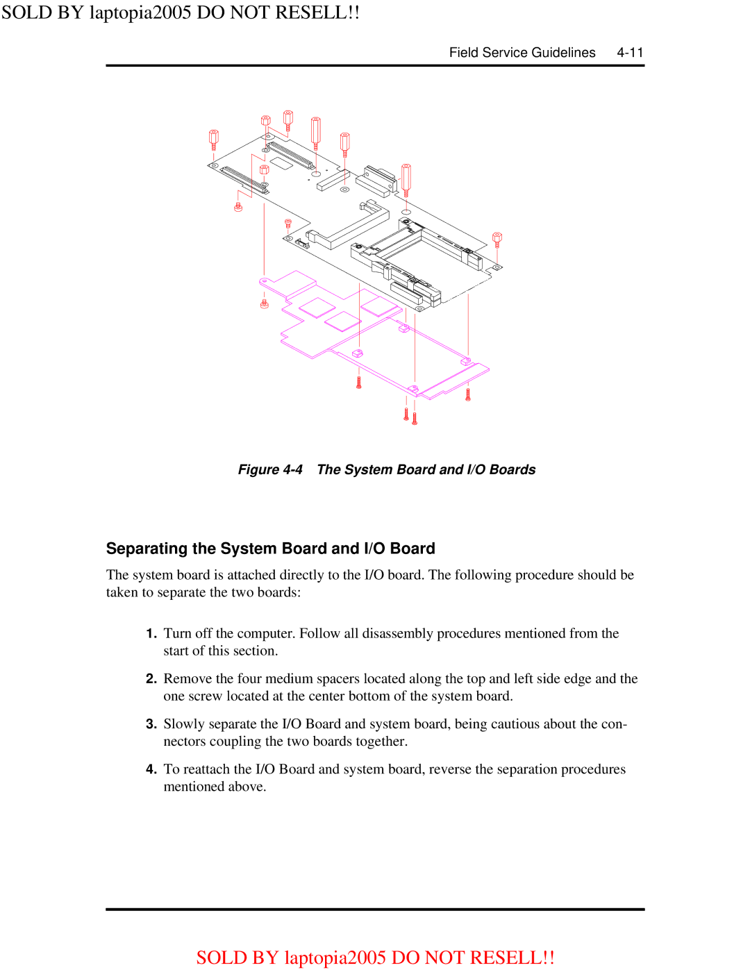 NEC NEC Computer Systems Division, Packard Bell NEC, Inc warranty Separating the System Board and I/O Board 