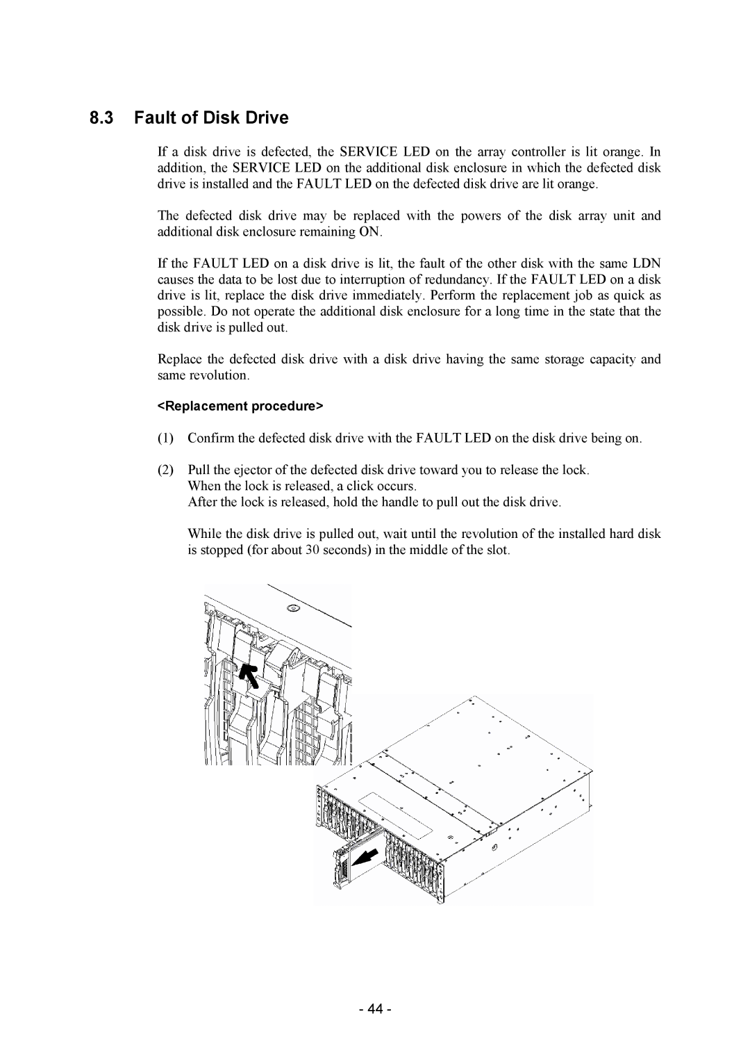 NEC NF2300-SE41E manual Fault of Disk Drive 