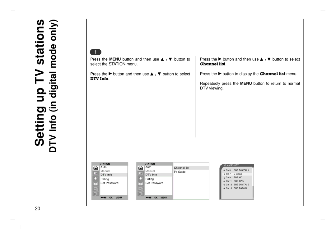 NEC NLT-42HD1, NLT-32HD1, NLT-26HD1 owner manual Stations, Setting up TV 