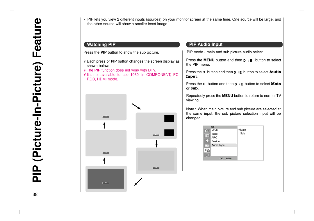 NEC NLT-42HD1, NLT-32HD1, NLT-26HD1 owner manual Feature, Picture-In-Picture 