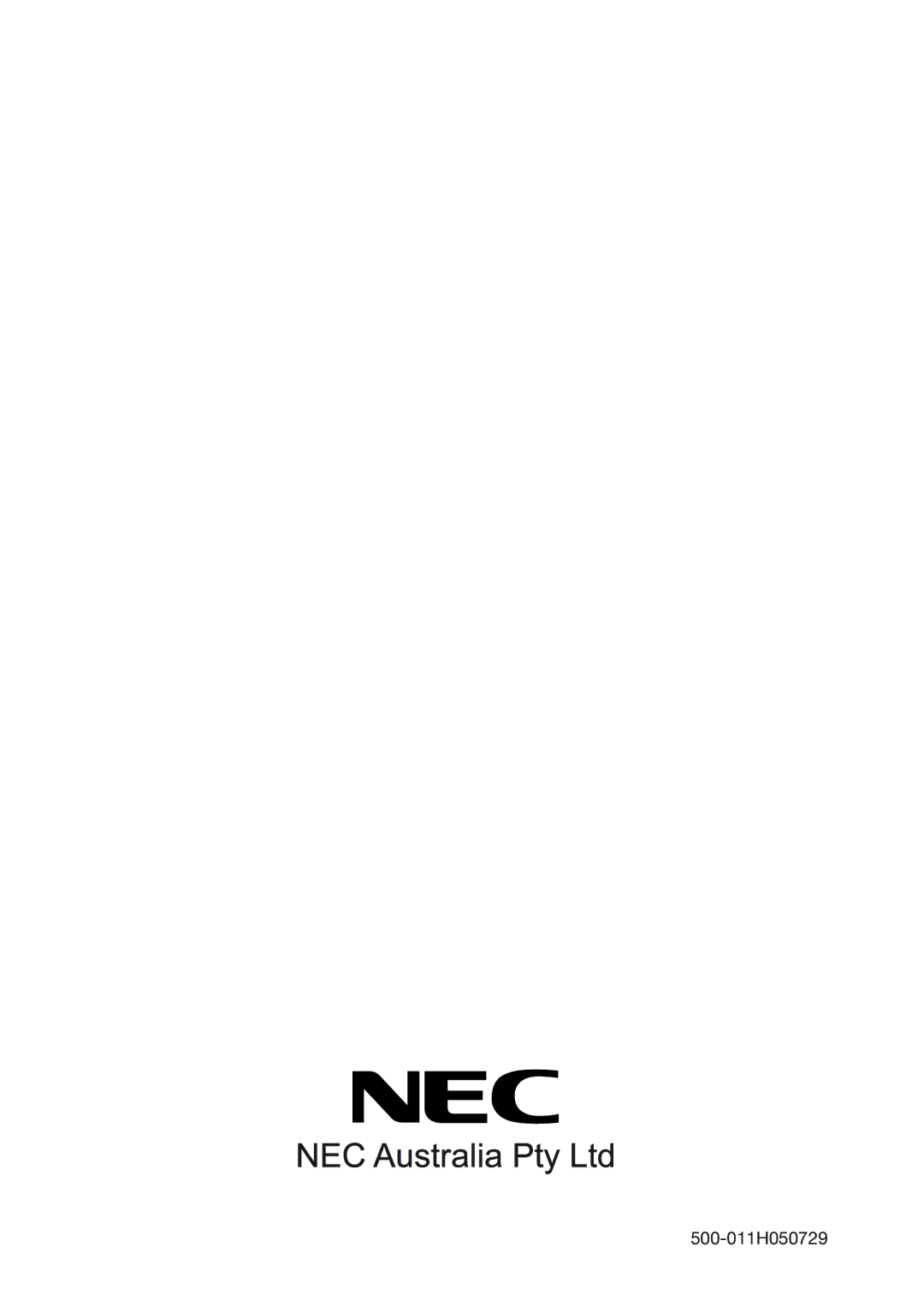 NEC NLT-32W manual 500-011H050729 