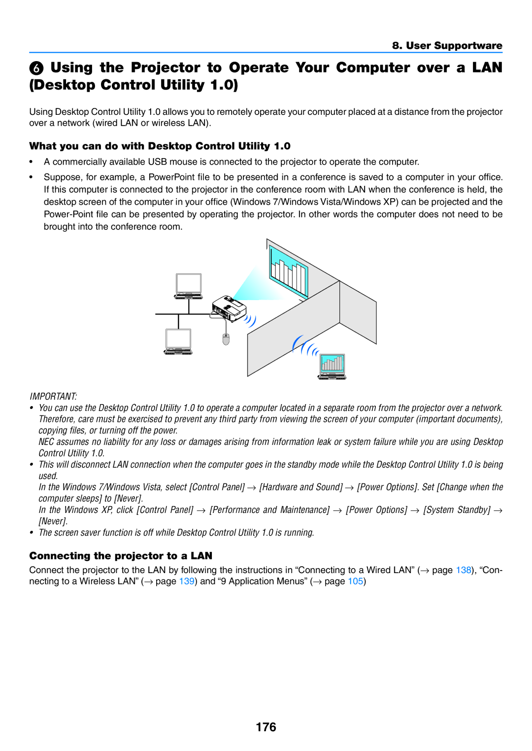 NEC NP-P350W, NP-P420X, NP-P350X user manual 176, What you can do with Desktop Control Utility 