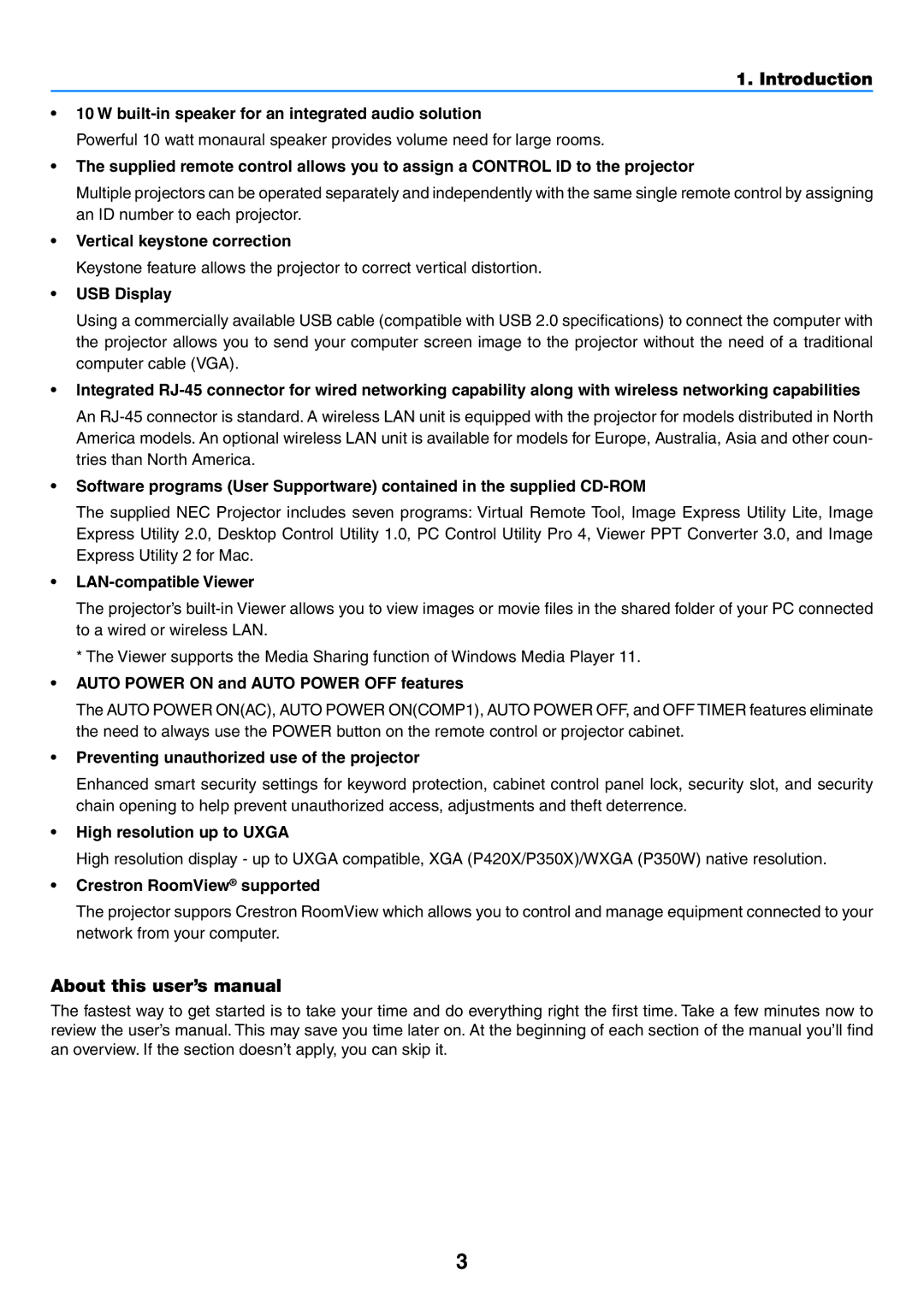 NEC NP-P420X, NP-P350X, NP-P350W user manual About this user’s manual 