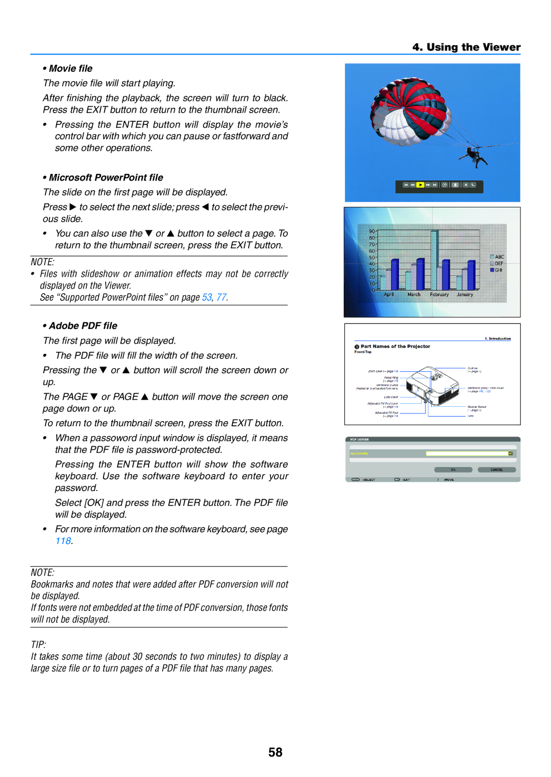 NEC NP-P350X, NP-P420X, NP-P350W user manual Movie file, Microsoft PowerPoint file 