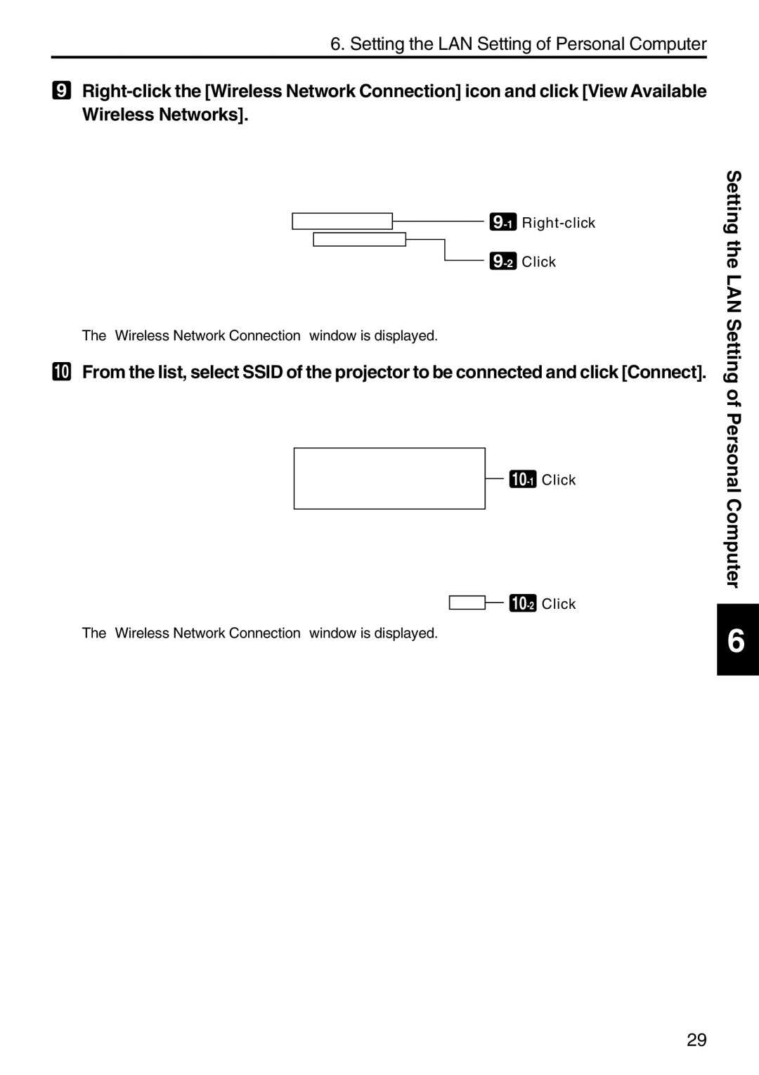 NEC NP2000, NP1000 setup guide Setting the LAN Setting of Personal Computer 