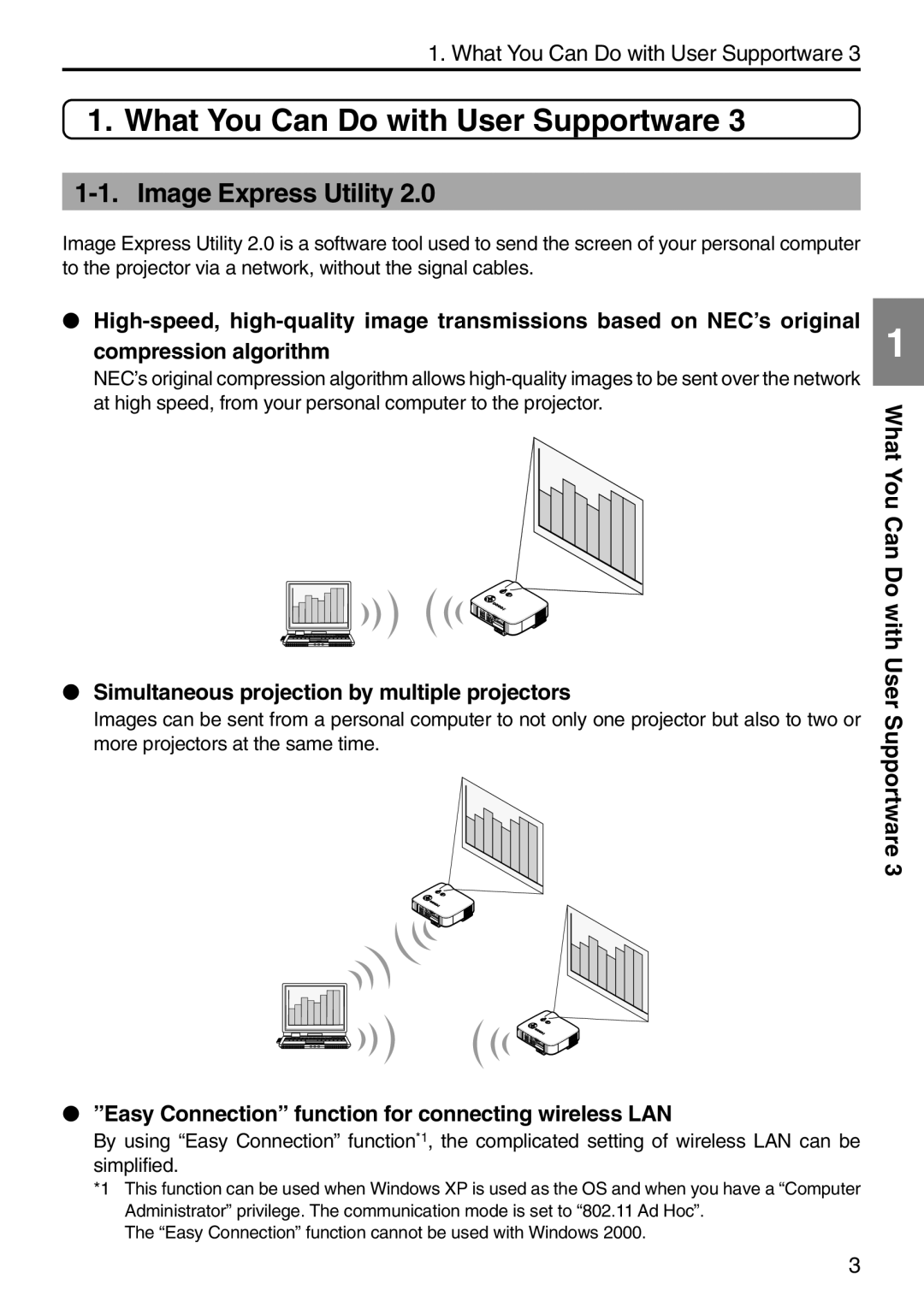 NEC NP2000 What You Can Do with User Supportware, Image Express Utility, Simultaneous projection by multiple projectors 