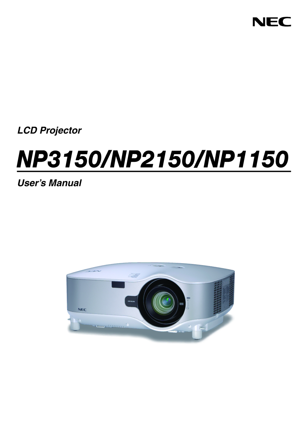 NEC user manual NP3150/NP2150/NP1150 