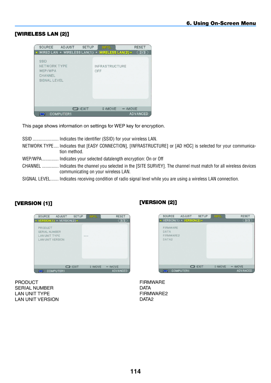 NEC NP1150, NP2150 user manual 114 