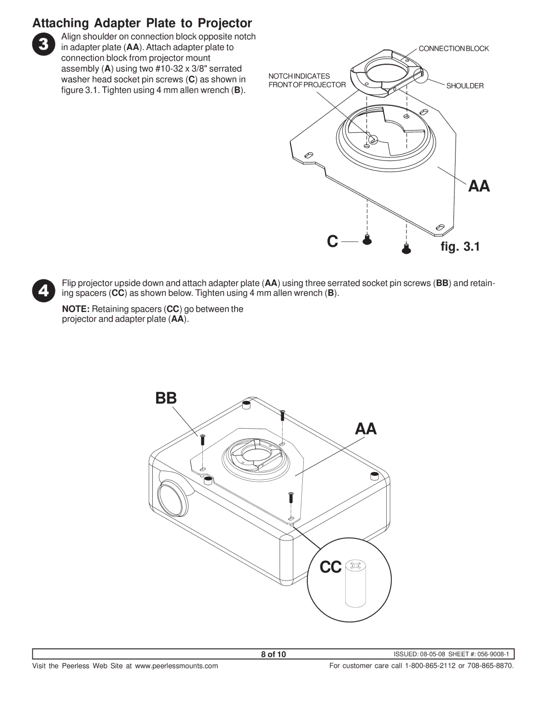 NEC NP600CM manual Attaching Adapter Plate to Projector 