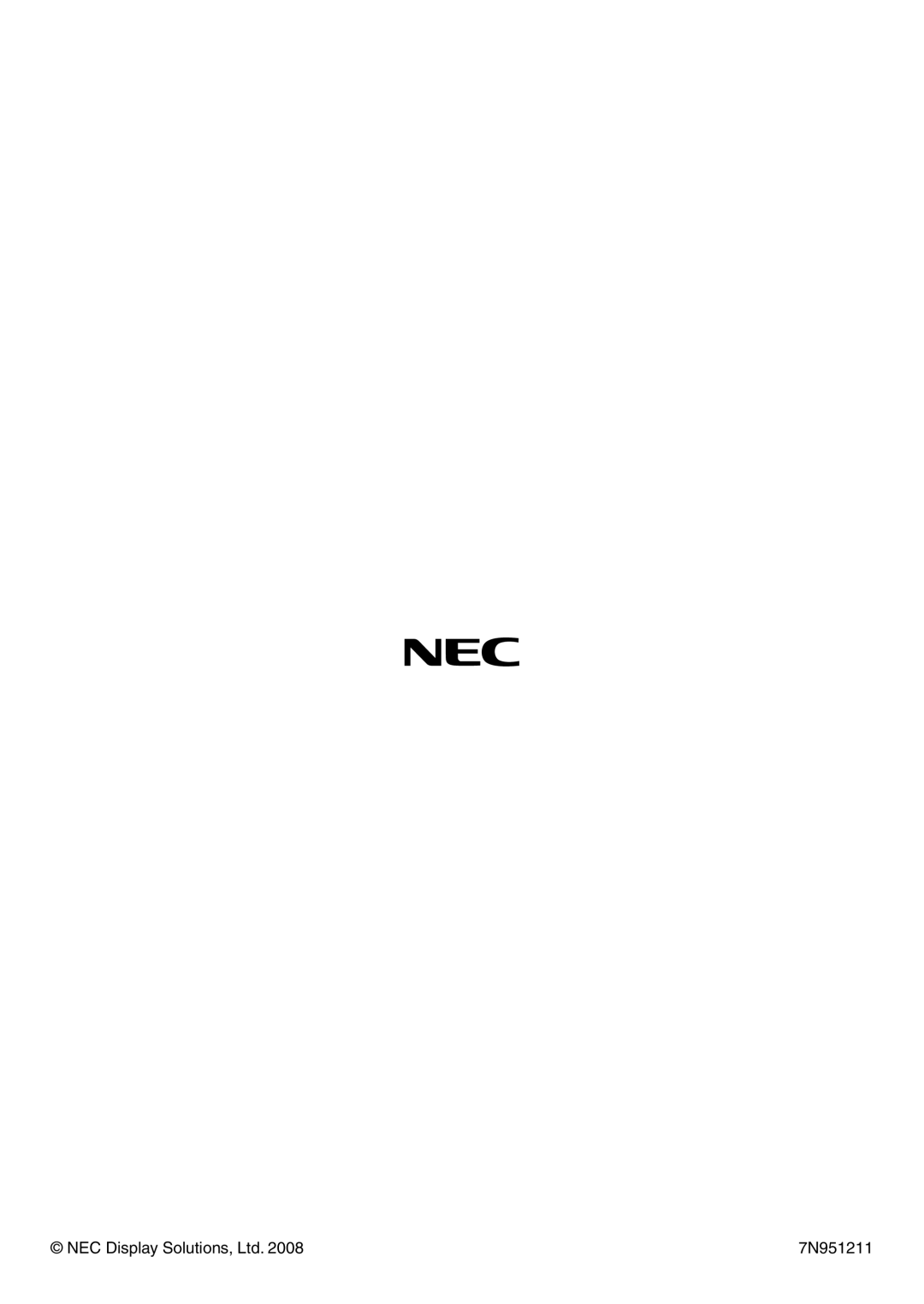 NEC NP500WG, NP600G, NP500G, NP400G user manual 7N951211 