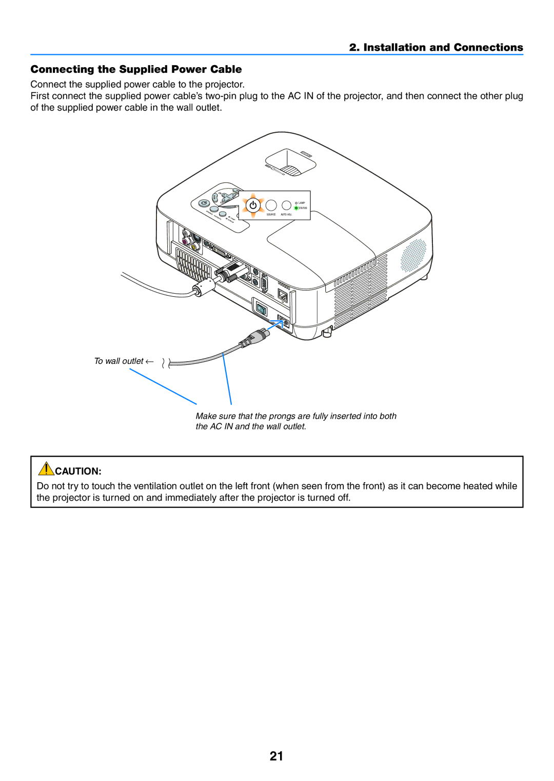 NEC NP600G, NP500WG, NP500G, NP400G user manual Lamp Status Source 