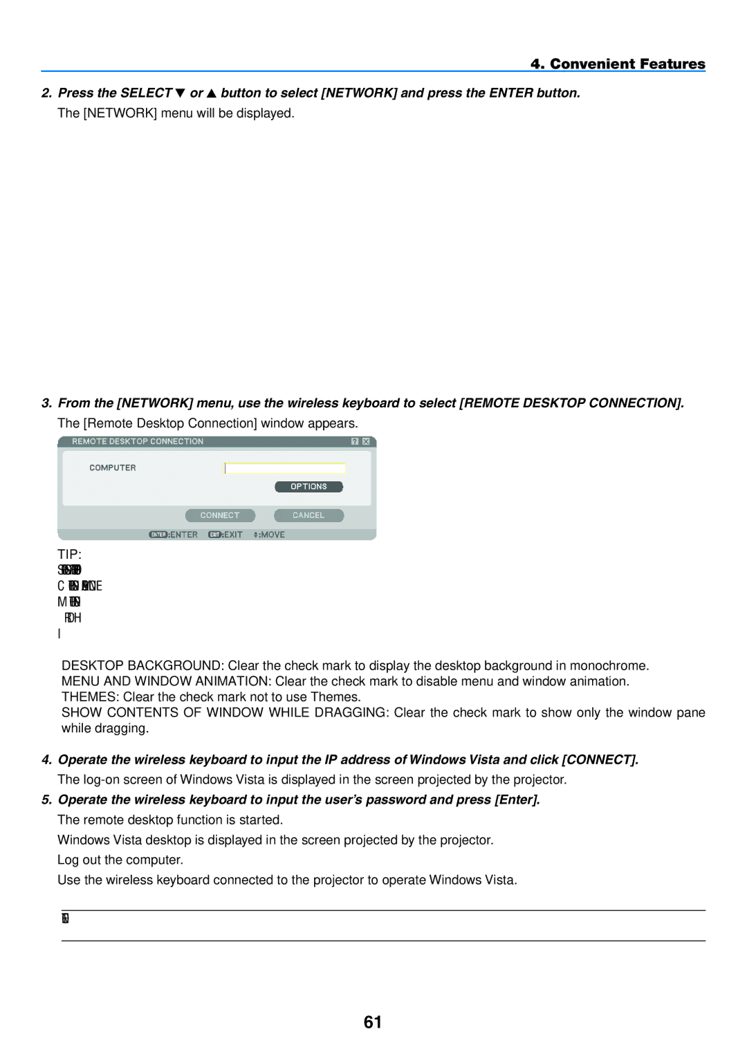 NEC NP901W user manual Tip 