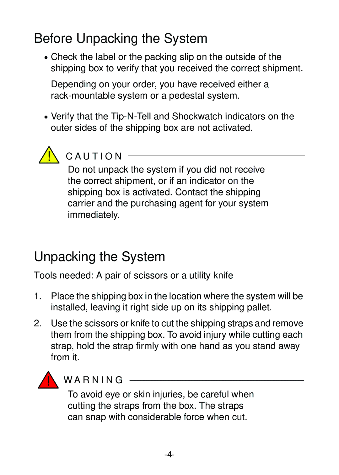 NEC NR579-02, 320Ma manual Before Unpacking the System 