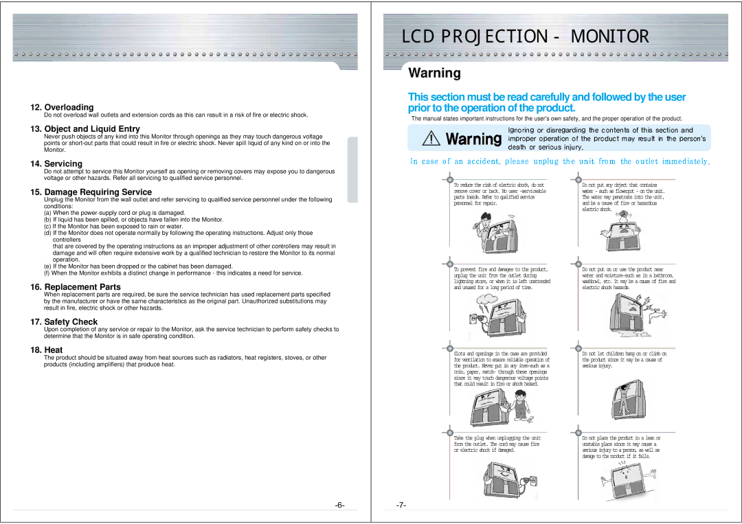 NEC NRP-60LCD1 instruction manual Overloading 