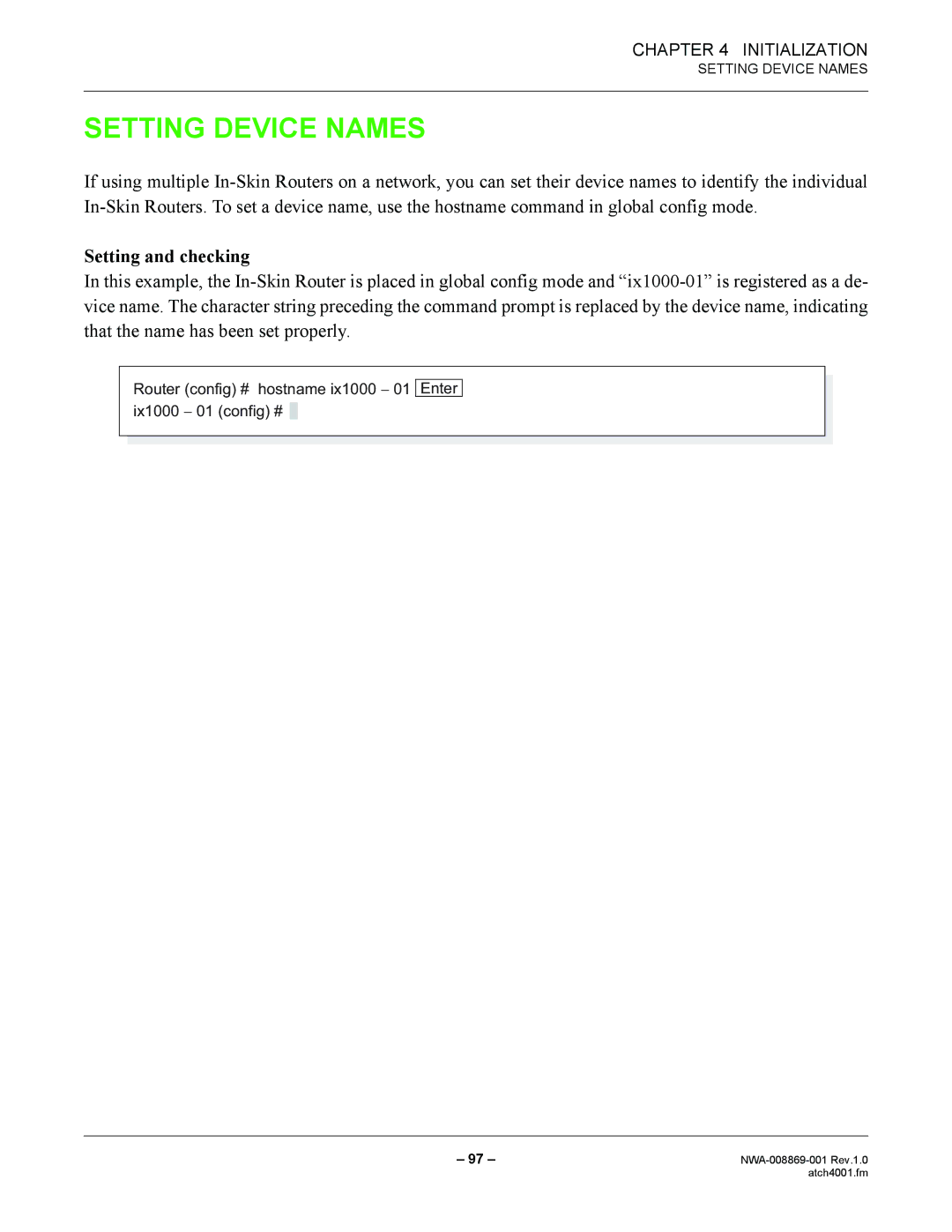 NEC NWA-008869-001 manual Setting Device Names, Setting and checking 