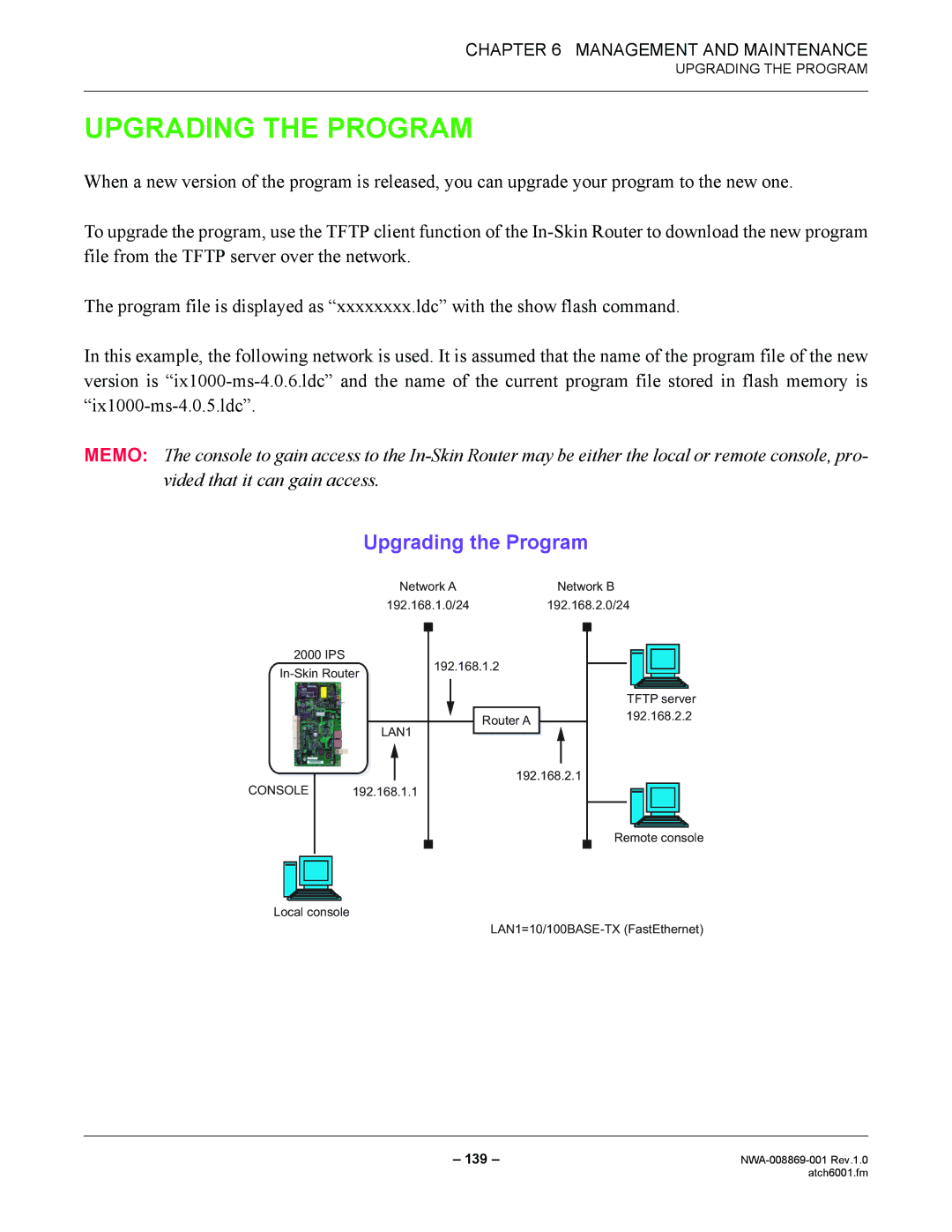 NEC NWA-008869-001 manual Upgrading the Program 