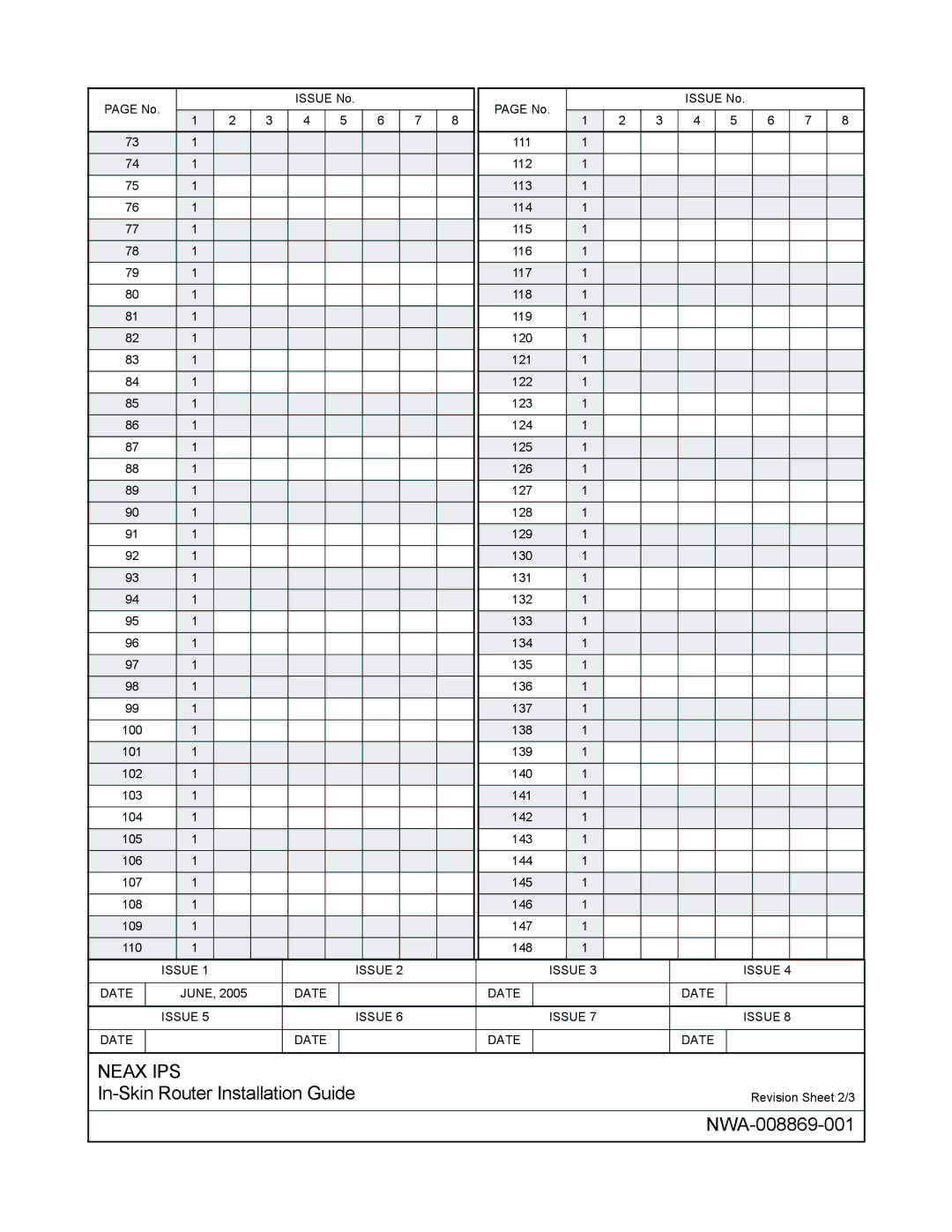 NEC NWA-008869-001 manual Issue No 