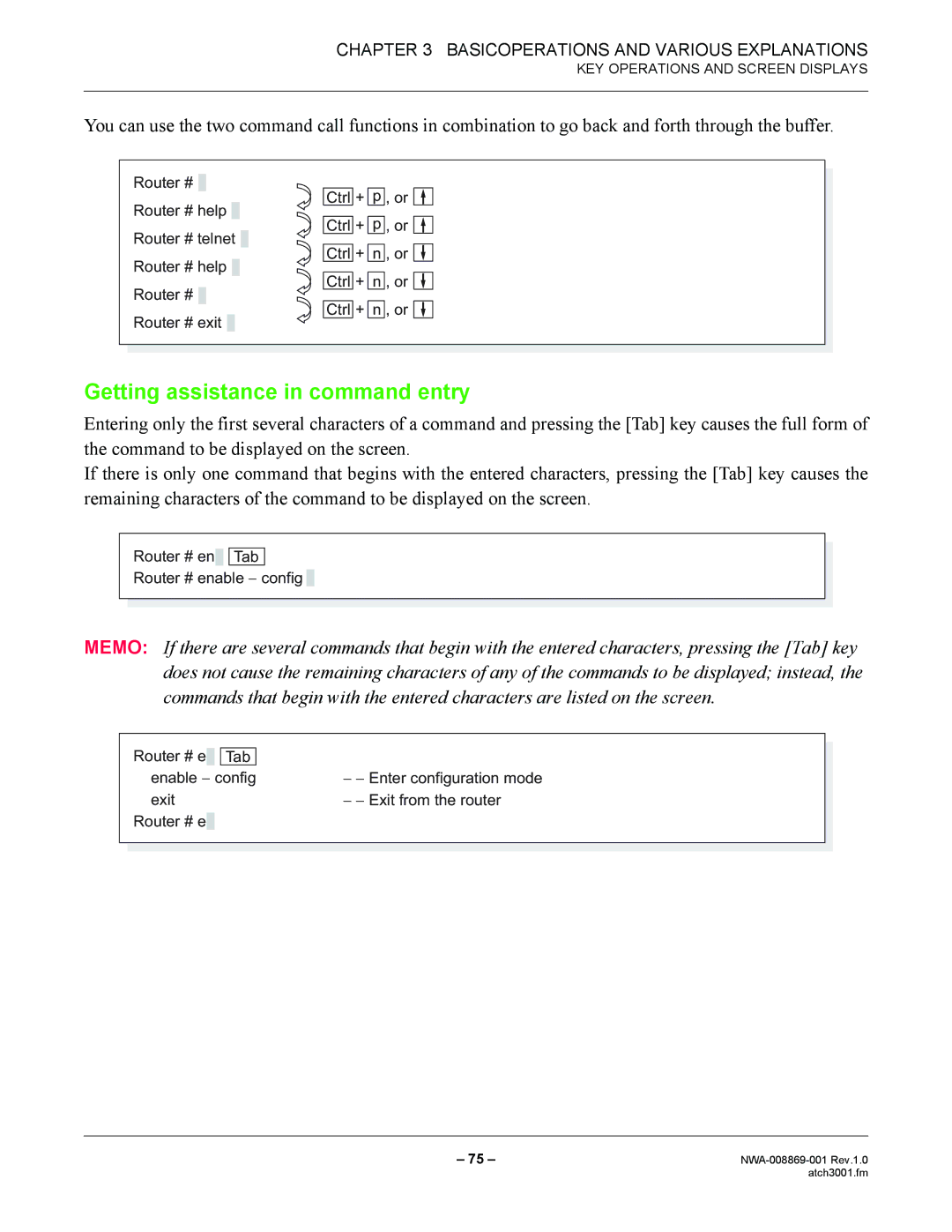 NEC NWA-008869-001 manual Getting assistance in command entry 