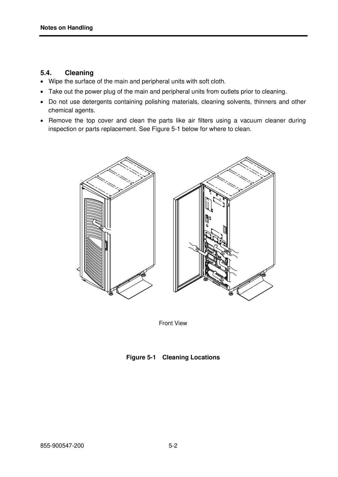 NEC NX7700i/5040H-32, TX7/i9610, NX7700i/5080H-32 operation manual Cleaning Locations 