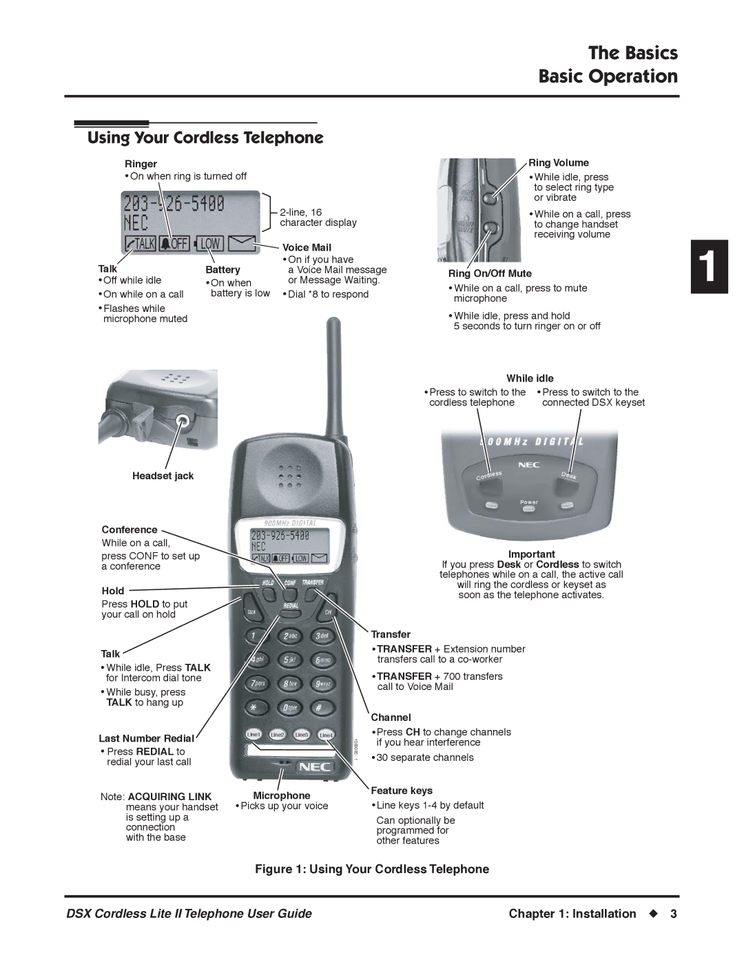 NEC N 1093092, P manual Using Your Cordless Telephone 