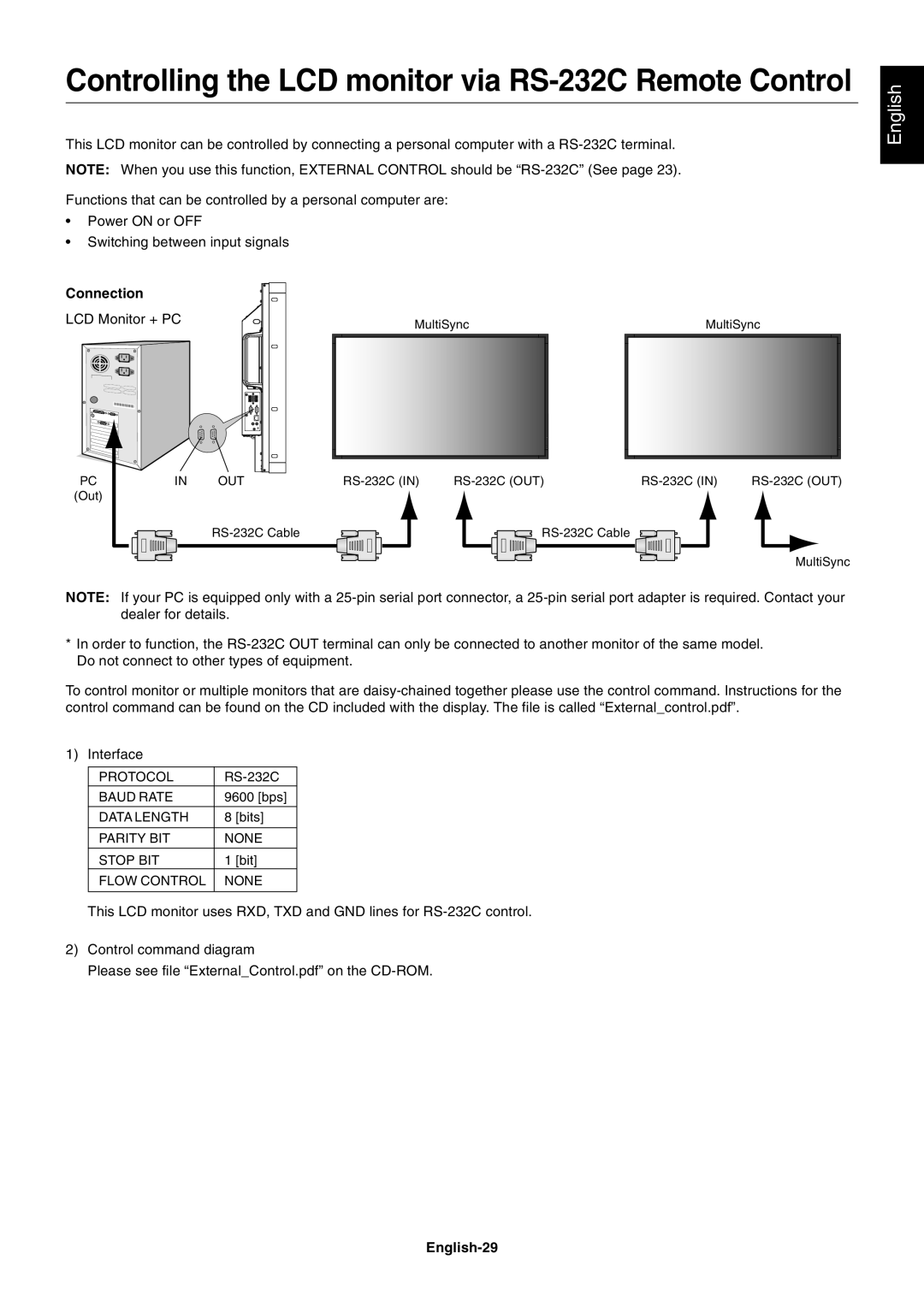 NEC P461 user manual Connection, English-29 