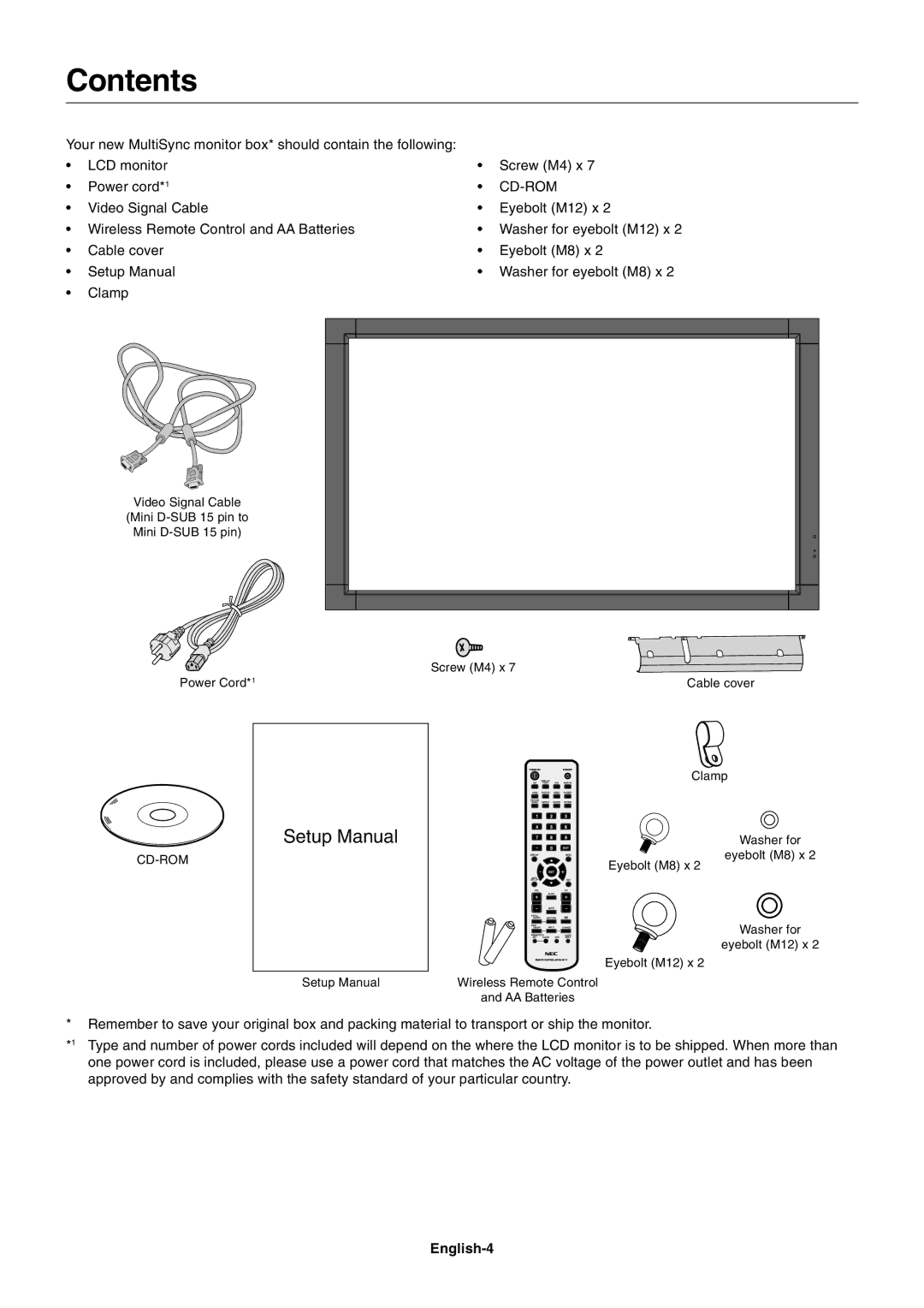 NEC P701AVT user manual Contents 