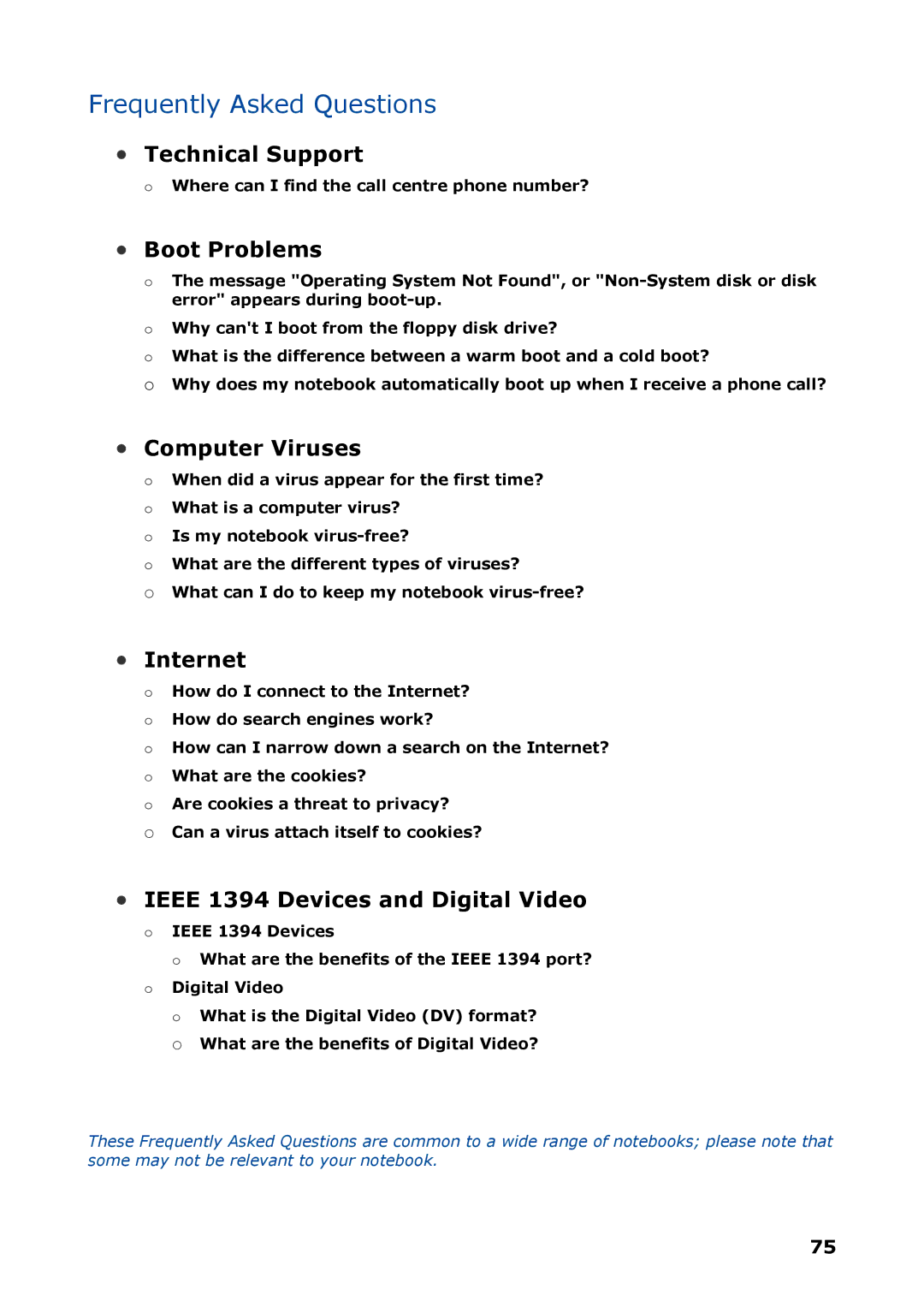 NEC P8510 manual Frequently Asked Questions, Where can I find the call centre phone number? 